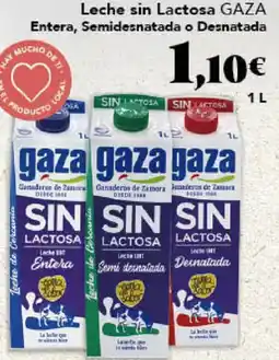 Gadis GAZA Leche sin Lactosa Entera, Semidesnatada o Desnatada oferta