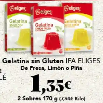 Gadis IFA ELIGES Gelatina sin Gluten De Fresa, Limón o Piña oferta