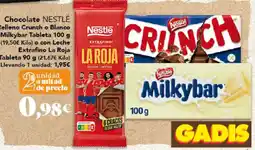 Gadis NESTLÉ Chocolate Relleno Crunch o Blanco Milkybar Tableta o con Leche Extrafino La Roja Tableta oferta