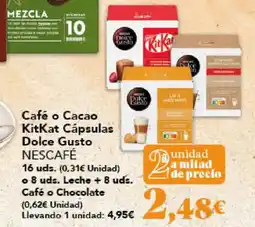 Gadis NESCAFÉ Café o Cacao KitKat Cápsulas Dolce Gusto Café o Chocolate oferta