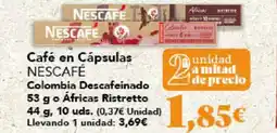 Gadis NESCAFÉ Café en Cápsulas Colombia Descafeinado o Áfricas Ristretto oferta