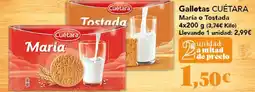 Gadis CUÉTARA Galletas María o Tostada oferta