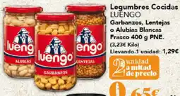 Gadis LUENGO Legumbres Cocidas Garbanzos, Lentejas o Alubias Blancas Frasco oferta