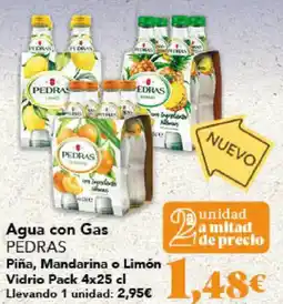 Gadis PEDRAS Agua con Gas Piña, Mandarina o Limón Vidrio oferta