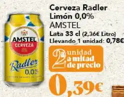 Gadis AMSTEL Cerveza Radler Limón 0,0% oferta