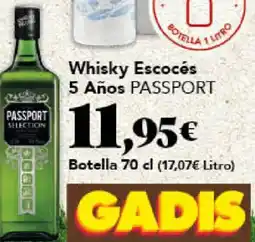 Gadis PASSPORT Whisky Escocés 5 Años oferta
