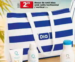 Maxi Dia Bossa de cotó blau amb ratlla horitzontal / vertical oferta