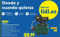 Lidl PARKSIDE Central de abastecimineto de agua oferta