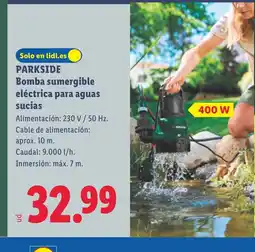 Lidl PARKSIDE Bomba sumergible eléctrica para aguas sucias oferta