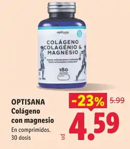 Lidl OPTISANA Colágeno con magnesio oferta