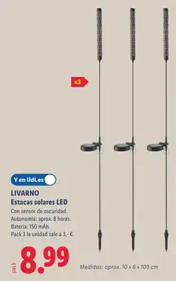 Lidl LIVARNO Estacas solares LED oferta