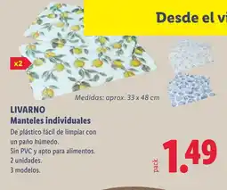 Lidl LIVARNO Manteles individuales oferta