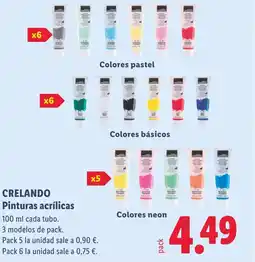 Lidl CRELANDO Pinturas acrílicas oferta