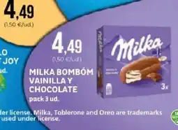 SPAR MILKA Bombóm vainilla y chocolate oferta