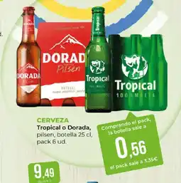 SPAR TROPICAL O DORADA Cerveza oferta