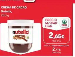 SPAR NUTELLA Crema de cacao oferta