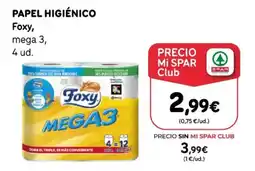 SPAR FOXY Papel higiénico oferta