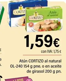 Cash Ifa CORTIZO Atún al natural OL-240 o en aceite de girasol oferta