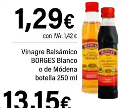 Cash Ifa BORGES Vinagre Balsámico Blanco o de Módena botella oferta