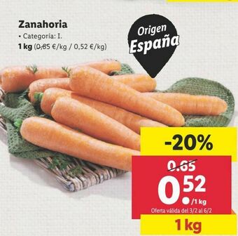 Lidl Zanahorias oferta