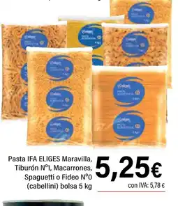 Cash Ifa IFA ELIGES Pasta Maravilla, Tiburón Nº1, Macarrones, Spaguetti o Fideo N°0 (cabellini) oferta