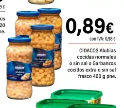 Cash Ifa CIDACOS Alubias cocidas normales o sin sal o Garbanzos cocidos extra o sin sal oferta