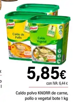 Cash Ifa KNORR Caldo polvo de carne, pollo o vegetal bote oferta