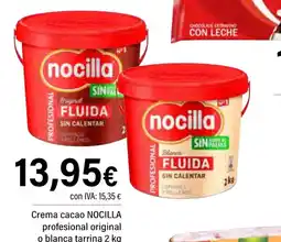 Cash Ifa NOCILLA Crema cacao profesional original o blanca tarrina oferta