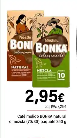 Cash Ifa BONKA Café molido natural o mezcla (70/30) paquete oferta