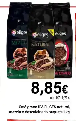 Cash Ifa IFA ELIGES Café grano natural, mezcla o descafeinado paquete oferta