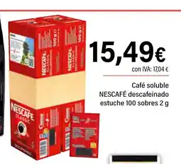 Cash Ifa NESCAFÉ Café soluble descafeinado estuche 100 sobres oferta
