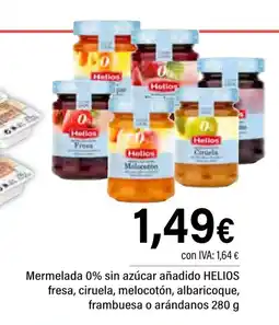Cash Ifa HELIOS Mermelada 0% sin azúcar añadido fresa, ciruela, melocotón, albaricoque, frambuesa o arándanos oferta