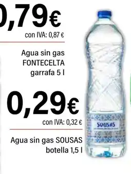 Cash Ifa SOUSAS Agua sin gas oferta