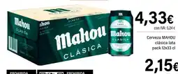 Cash Ifa MAHOU Cerveza clásica lata oferta