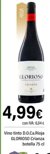 Cash Ifa GLORIOSO Vino tinto D.O.Ca.Rioja Crianza botella oferta