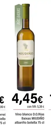 Cash Ifa MIUDIÑO Vino blanco D.O.Rías Baixas albariño botella oferta