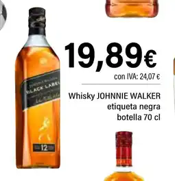 Cash Ifa JOHNNIE WALKER Whisky etiqueta negra botella oferta