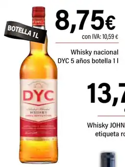 Cash Ifa DYC 5 Whisky nacional años botella oferta