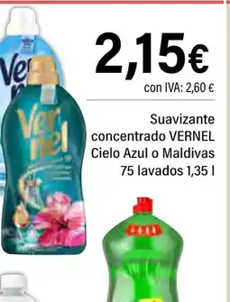 Cash Ifa VERNEL Suavizante concentrado Cielo Azul o Maldivas 75 lavados oferta