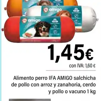 Cash Ifa IFA AMIGO Alimento perro salchicha de pollo con arroz y zanahoria, cerdo y pollo o vacuno oferta