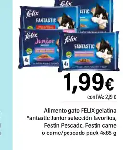 Cash Ifa FELIX Alimento gato gelatina Fantastic Junior selección favoritos, Festín Pescado, Festín carne oferta