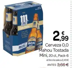 Supermercados El Jamón Cerveza 0,0 Mahou Tostada Mini oferta
