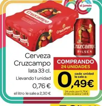 Supermercados El Jamón CRUZCAMPO Cerveza oferta