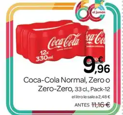 Supermercados El Jamón COCA-COLA Normal, Zero o Zero-Zero oferta