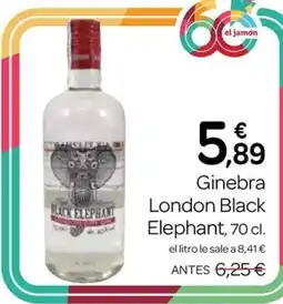 Supermercados El Jamón BLACK ELEPHANT Ginebra London oferta