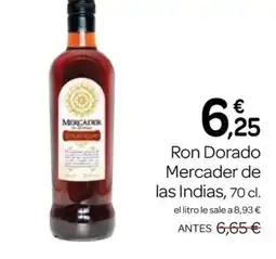 Supermercados El Jamón MERCADER DE LAS INDIAS Ron Dorado oferta