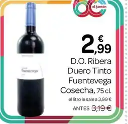 Supermercados El Jamón D.O. Ribera Duero Tinto Fuentevega Cosecha oferta
