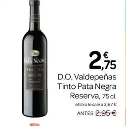 Supermercados El Jamón D.O. Valdepeñas Tinto Pata Negra Reserva oferta