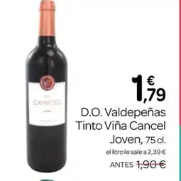 Supermercados El Jamón D.O. Valdepeñas Tinto Viña Cancel Joven oferta
