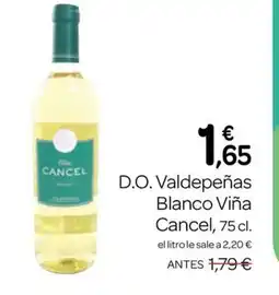 Supermercados El Jamón VIÑA CANCEL D.O. Valdepeñas Blanco oferta